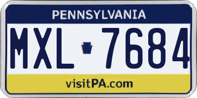 PA license plate MXL7684
