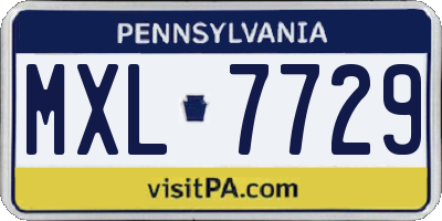 PA license plate MXL7729