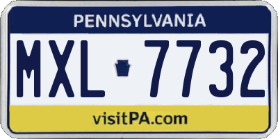 PA license plate MXL7732