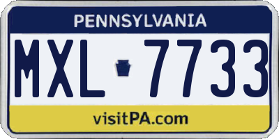 PA license plate MXL7733