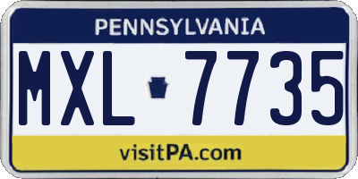 PA license plate MXL7735