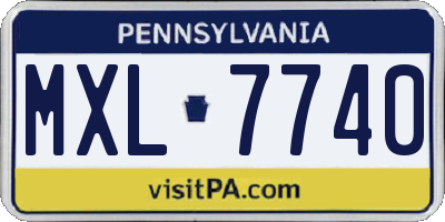 PA license plate MXL7740