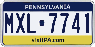 PA license plate MXL7741