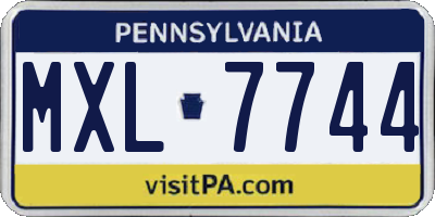 PA license plate MXL7744