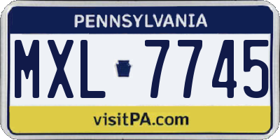 PA license plate MXL7745