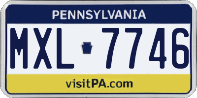 PA license plate MXL7746