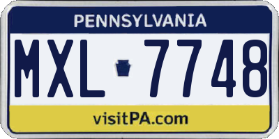PA license plate MXL7748