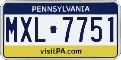 PA license plate MXL7751