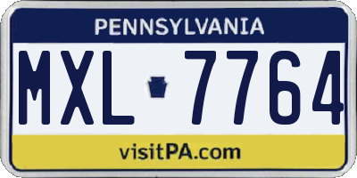 PA license plate MXL7764