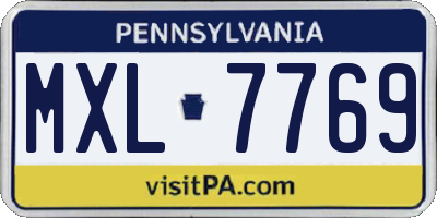 PA license plate MXL7769
