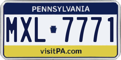 PA license plate MXL7771
