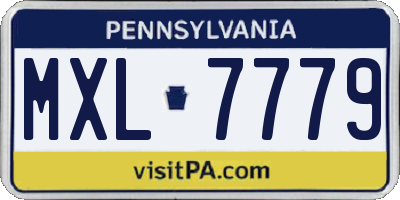 PA license plate MXL7779