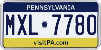 PA license plate MXL7780