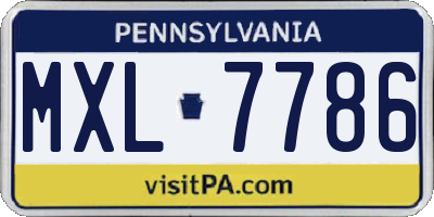 PA license plate MXL7786