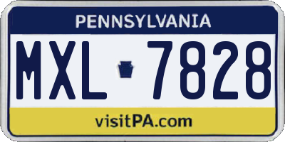 PA license plate MXL7828