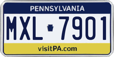 PA license plate MXL7901