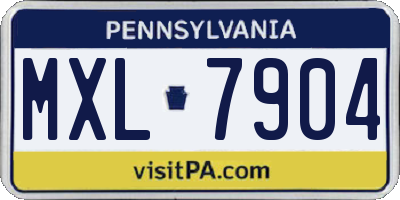 PA license plate MXL7904
