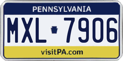 PA license plate MXL7906