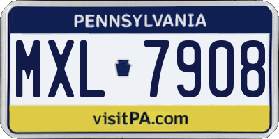 PA license plate MXL7908