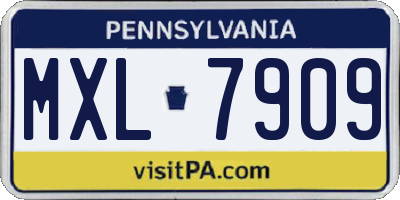 PA license plate MXL7909