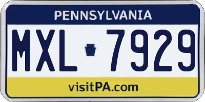 PA license plate MXL7929