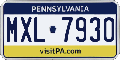 PA license plate MXL7930