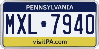 PA license plate MXL7940