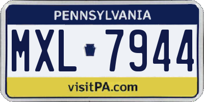 PA license plate MXL7944