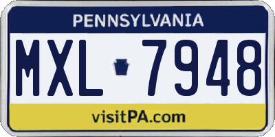 PA license plate MXL7948