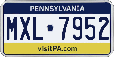 PA license plate MXL7952