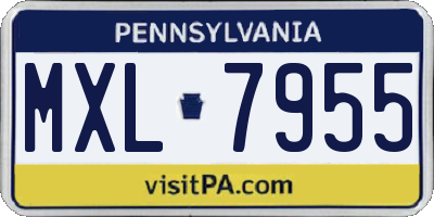 PA license plate MXL7955