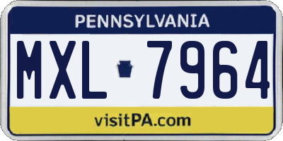 PA license plate MXL7964