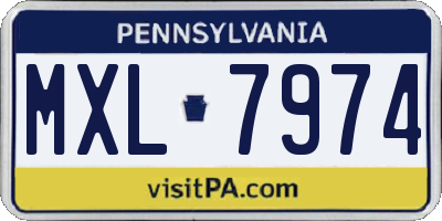 PA license plate MXL7974