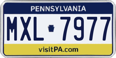PA license plate MXL7977
