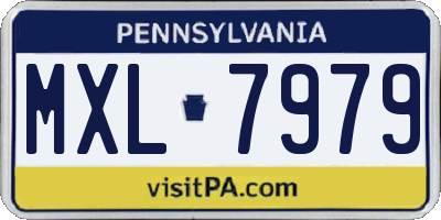 PA license plate MXL7979