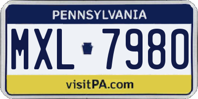 PA license plate MXL7980