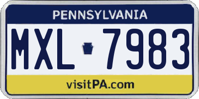 PA license plate MXL7983