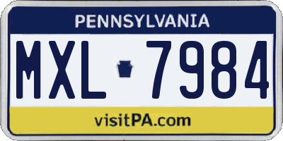 PA license plate MXL7984