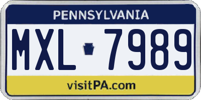 PA license plate MXL7989