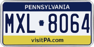 PA license plate MXL8064