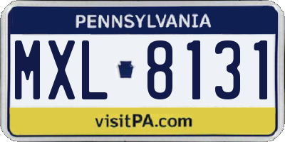 PA license plate MXL8131