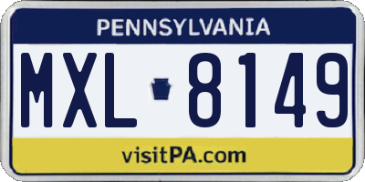 PA license plate MXL8149