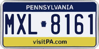 PA license plate MXL8161