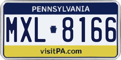 PA license plate MXL8166