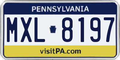 PA license plate MXL8197