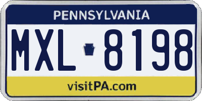 PA license plate MXL8198