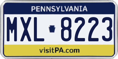 PA license plate MXL8223