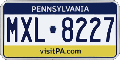 PA license plate MXL8227