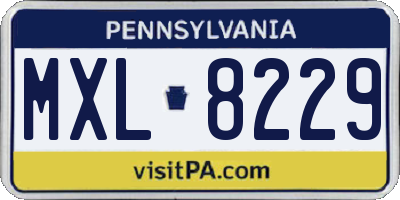 PA license plate MXL8229