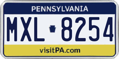PA license plate MXL8254